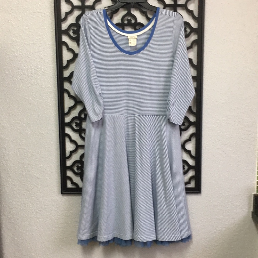 EUC Matilda Jane blue and white striped dress